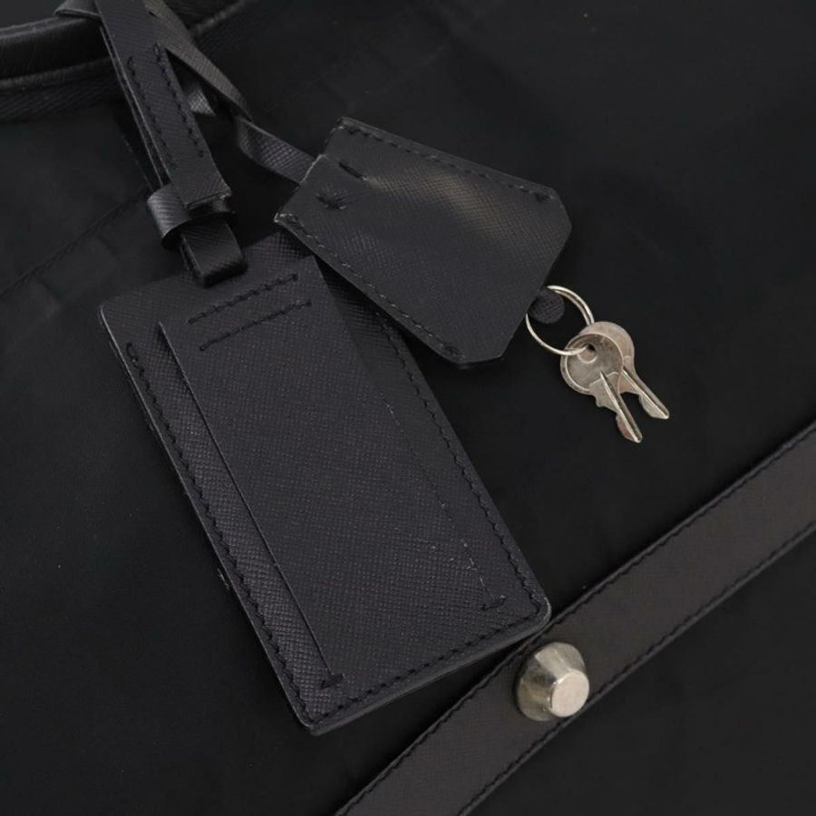 【日本直送】PRADA 波士頓包 尼龍 2way 黑色 銀色 Auth 178374-8