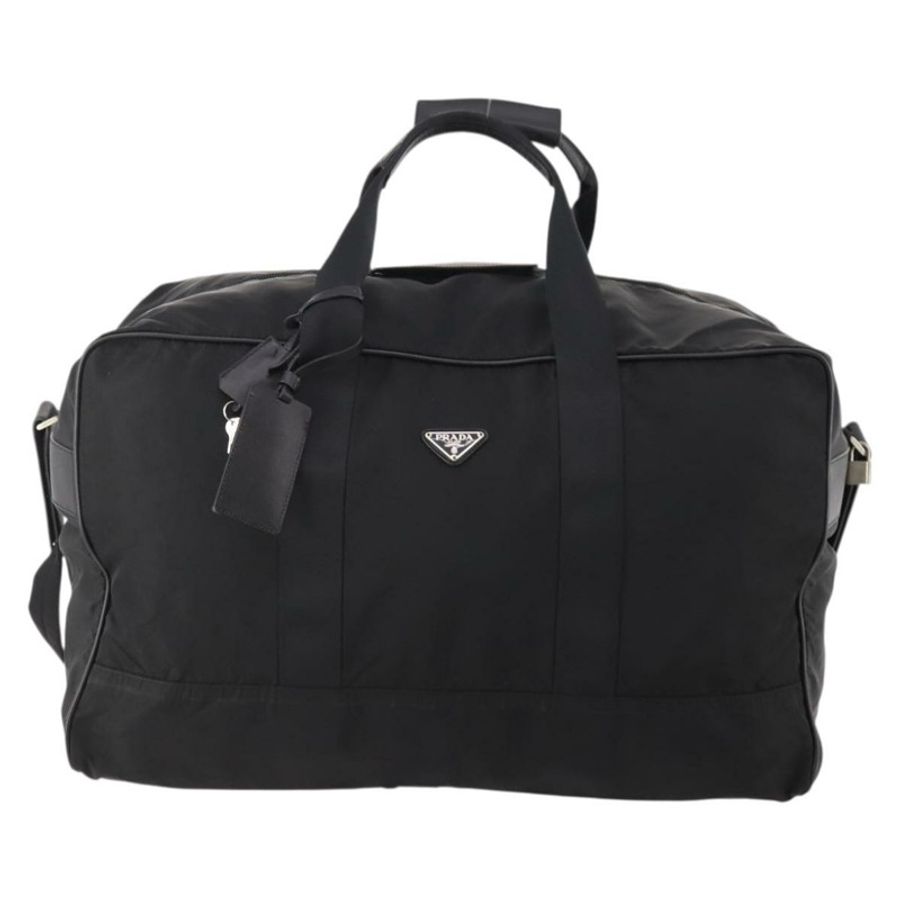 【日本直送】PRADA 波士頓包 尼龍 2way 黑色 銀色 Auth 178374-12
