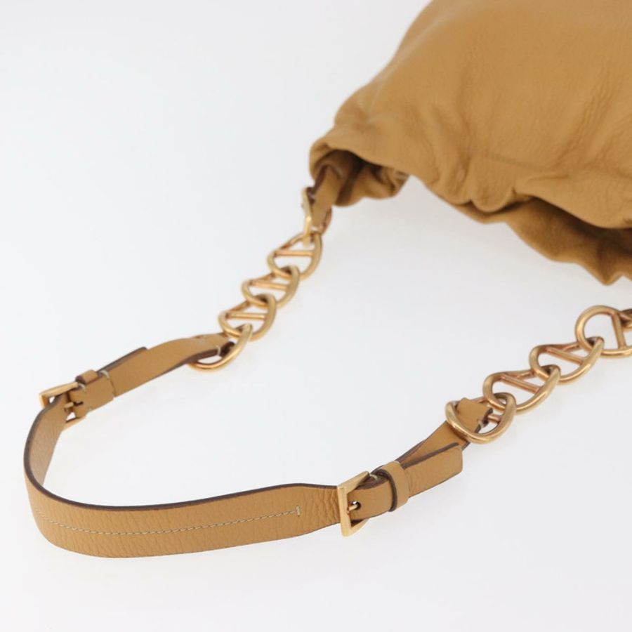 【日本直送】PRADA 鏈條肩背包 皮革 米色 金色 正品 179470A-6