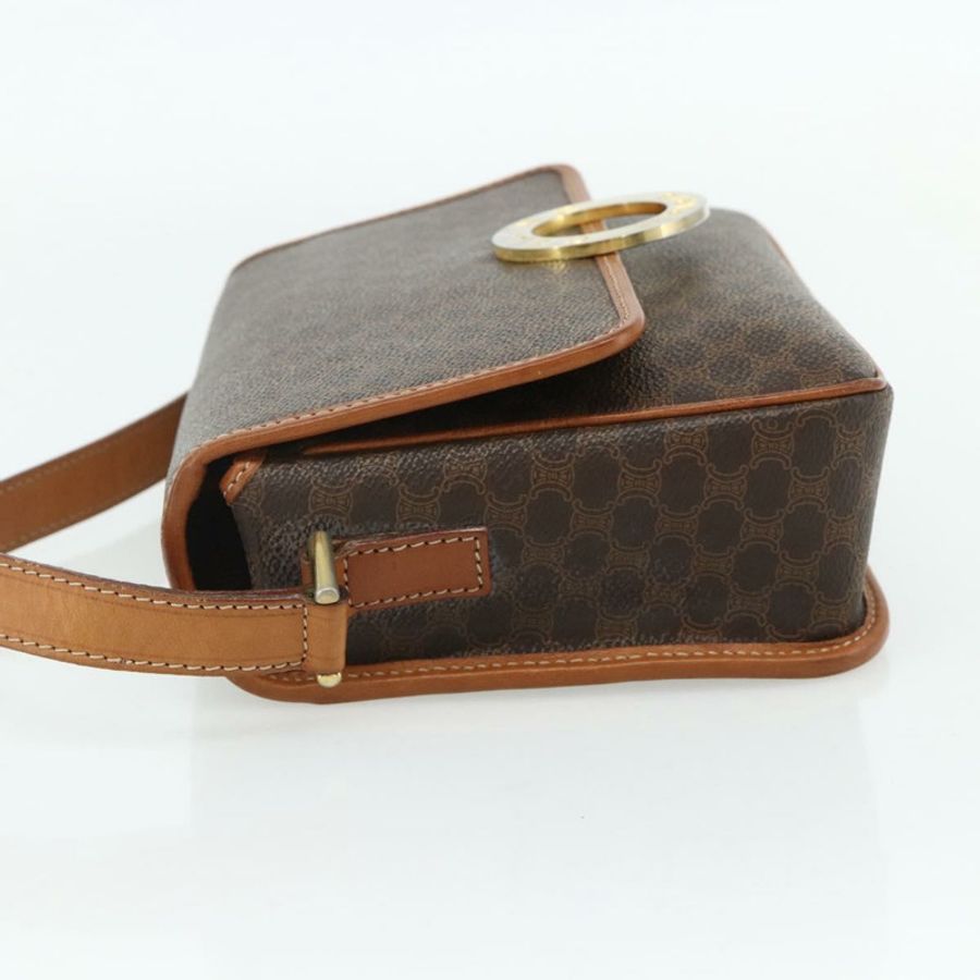 【日本直送】CELINE Macadam帆布肩背包 PVC皮革 棕色 金色 正品 179765A-2
