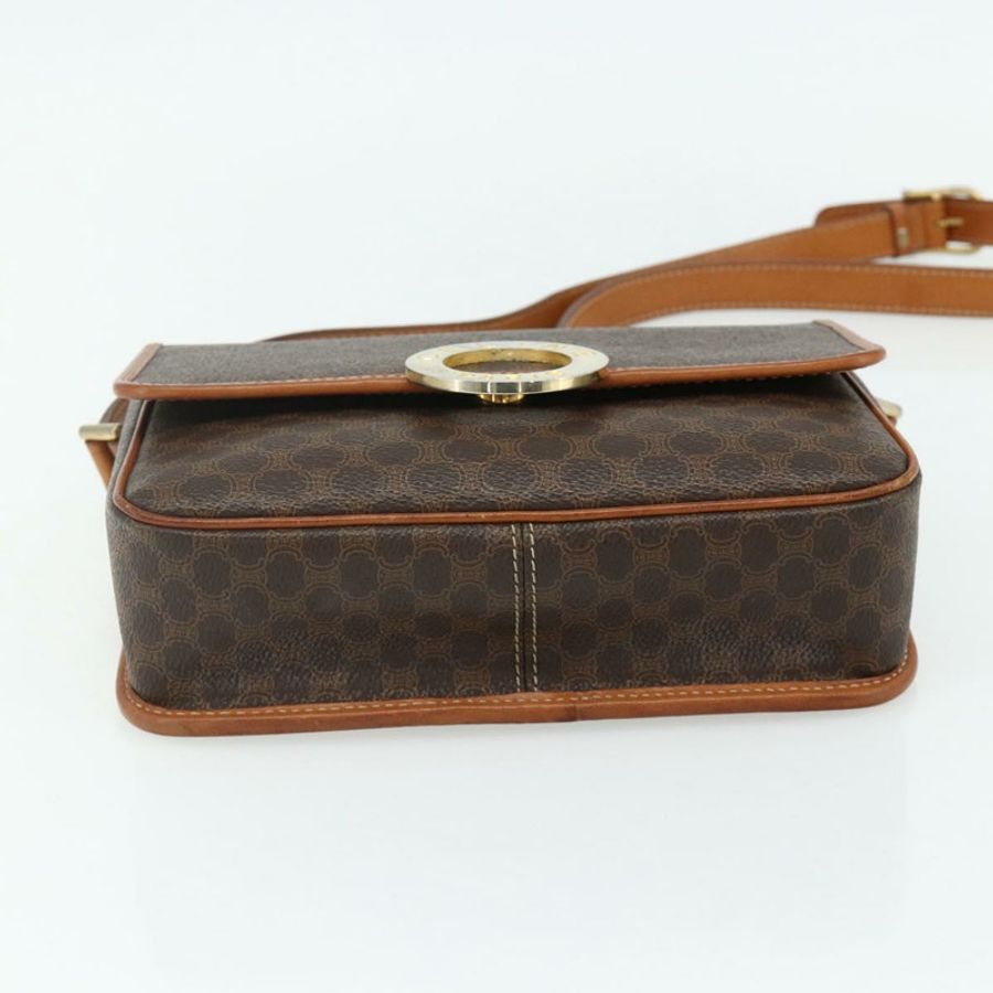 【日本直送】CELINE Macadam帆布肩背包 PVC皮革 棕色 金色 正品 179765A-4