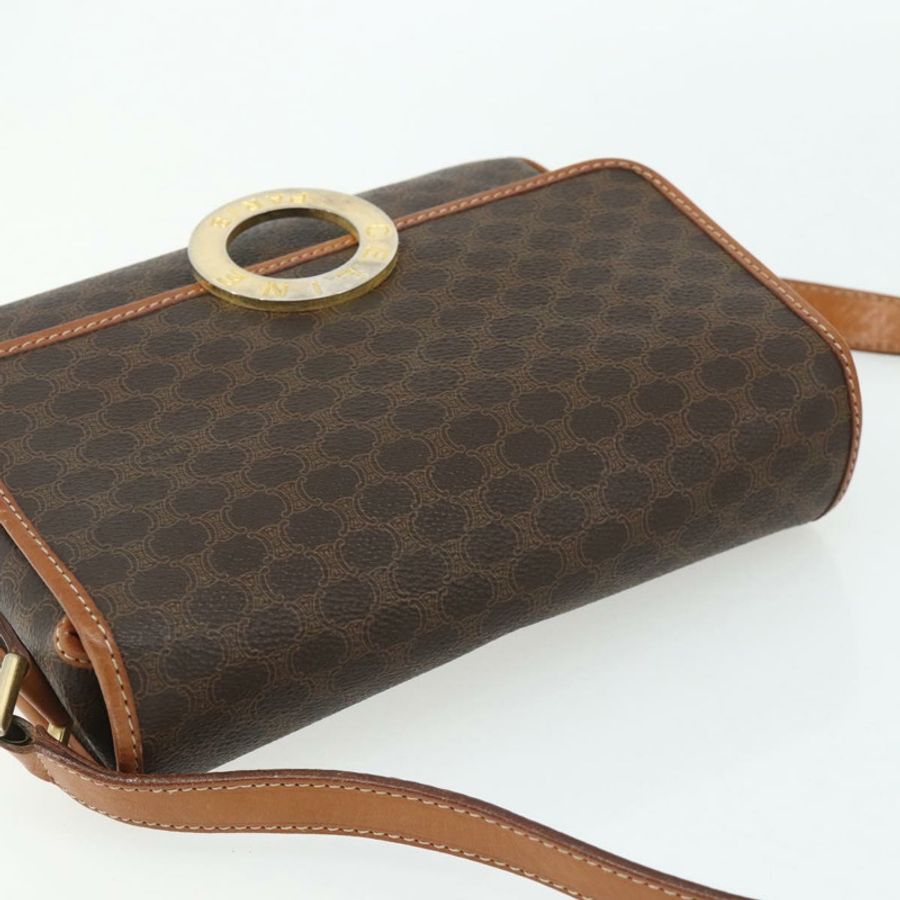 【日本直送】CELINE Macadam帆布肩背包 PVC皮革 棕色 金色 正品 179765A-5