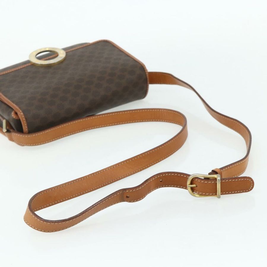 【日本直送】CELINE Macadam帆布肩背包 PVC皮革 棕色 金色 正品 179765A-6