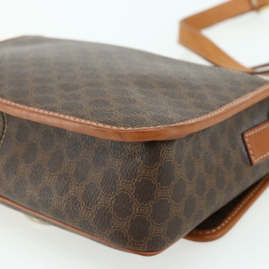 【日本直送】CELINE Macadam帆布肩背包 PVC皮革 棕色 金色 正品 179765A-14