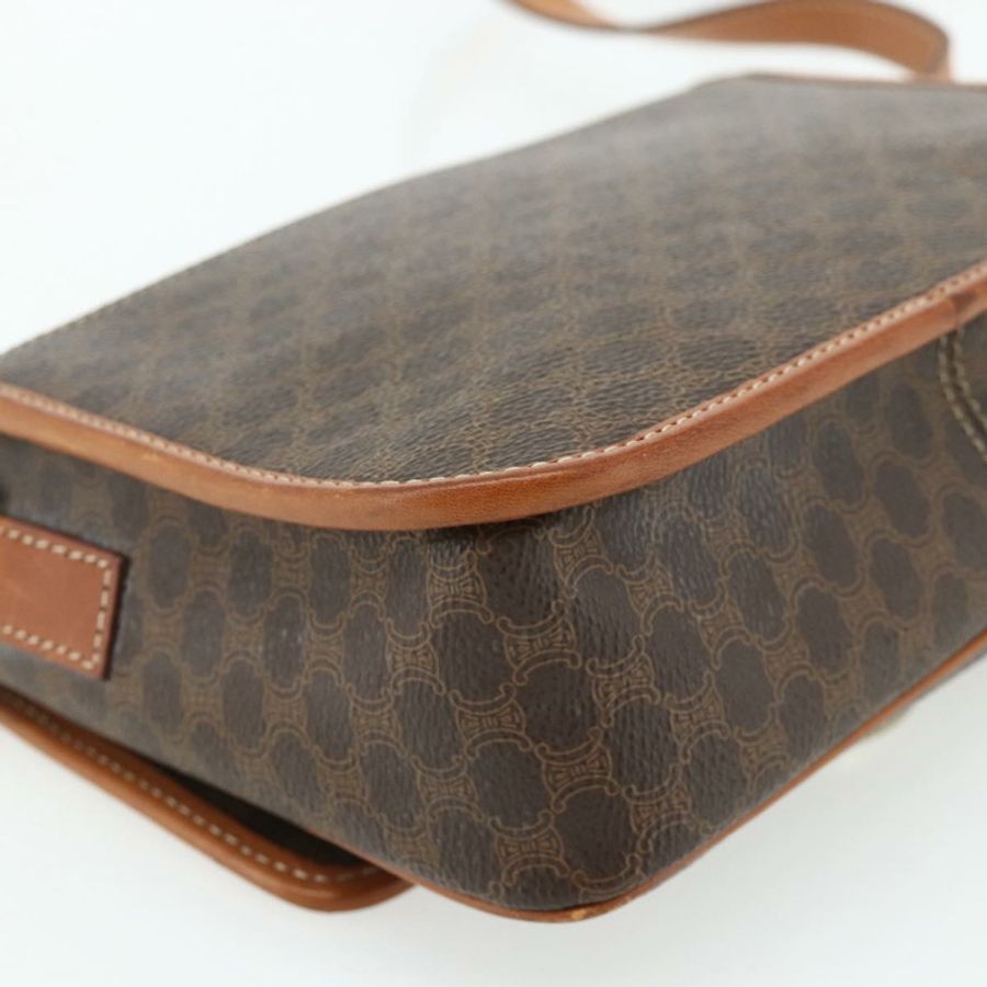 【日本直送】CELINE Macadam帆布肩背包 PVC皮革 棕色 金色 正品 179765A-15