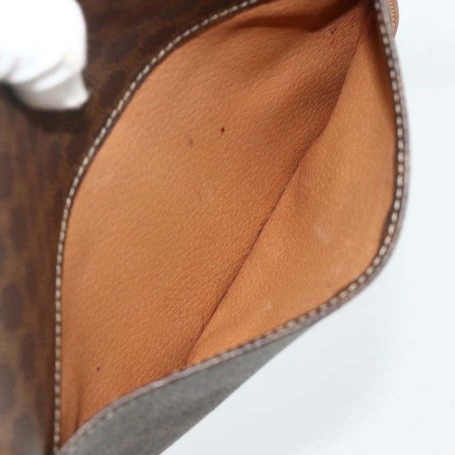 【日本直送】CELINE Macadam帆布肩背包 PVC皮革 棕色 金色 正品 179765A-21
