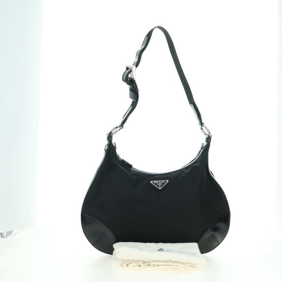 【日本直送】PRADA 肩背包 尼龍 黑色 銀色 正品 179432SAV-11