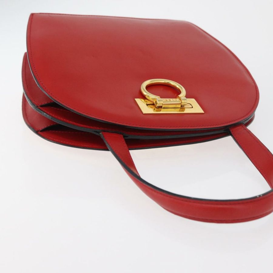 【日本直送】CELINE 圓形手提包 皮革 紅色 金色 正品 179697V-6