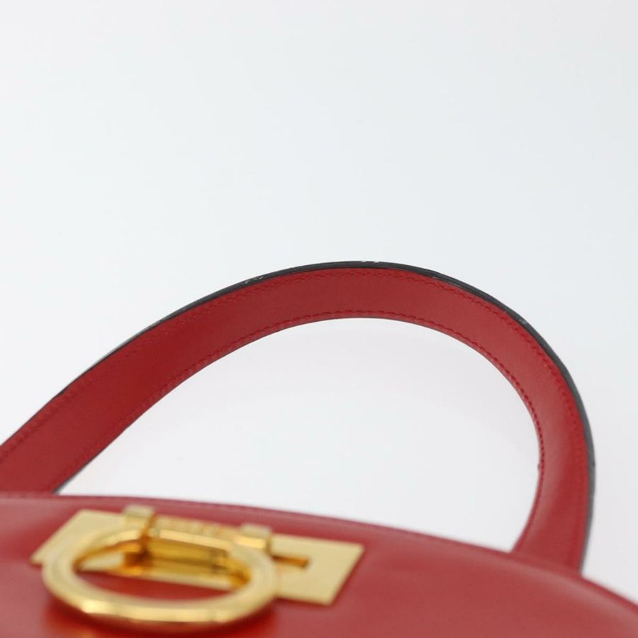 【日本直送】CELINE 圓形手提包 皮革 紅色 金色 正品 179697V-13
