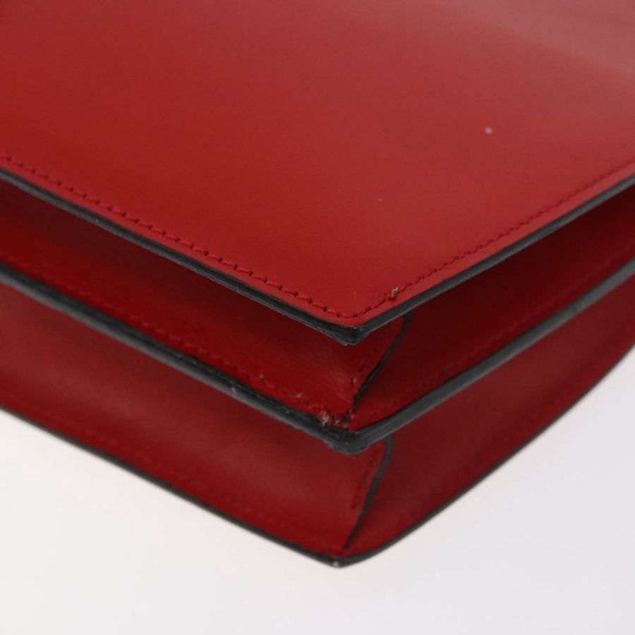 【日本直送】CELINE 圓形手提包 皮革 紅色 金色 正品 179697V-16