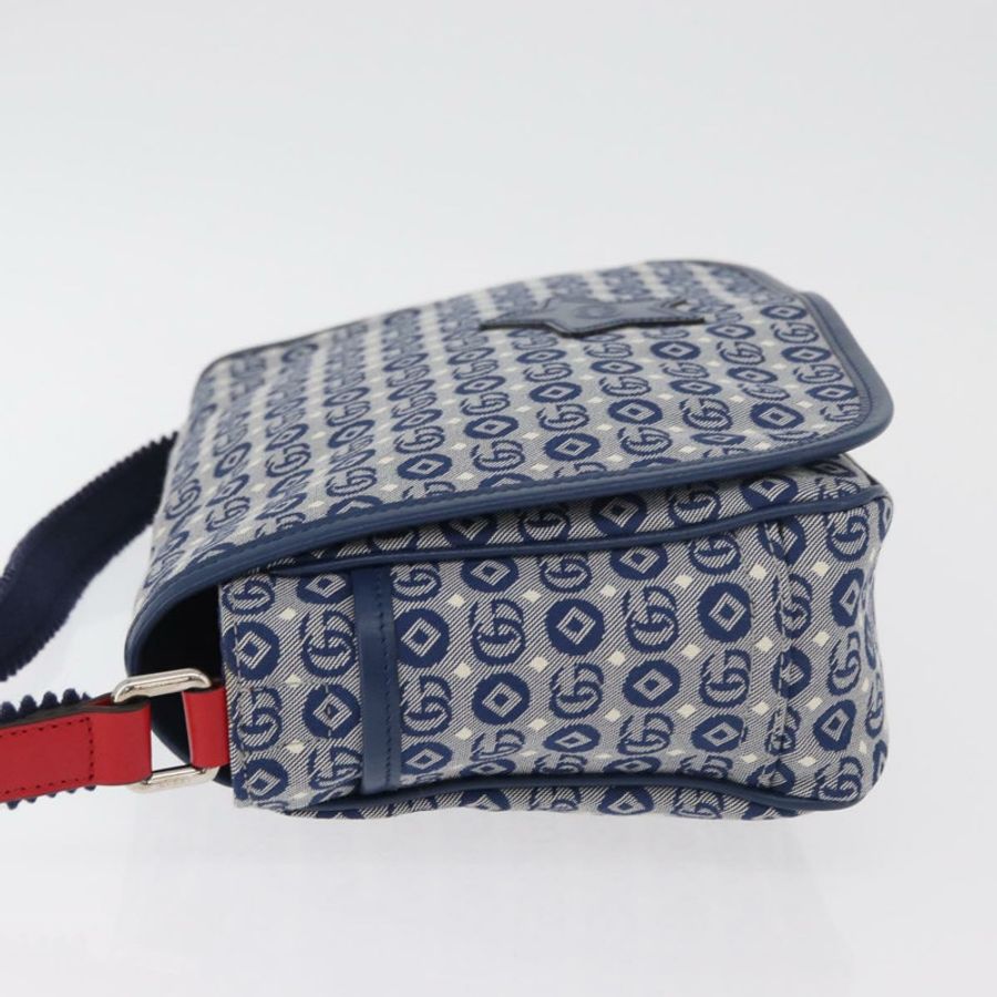【日本直送】GUCCI 兒童肩背包 帆布 銀藍色 664143 正品 BA12815-3