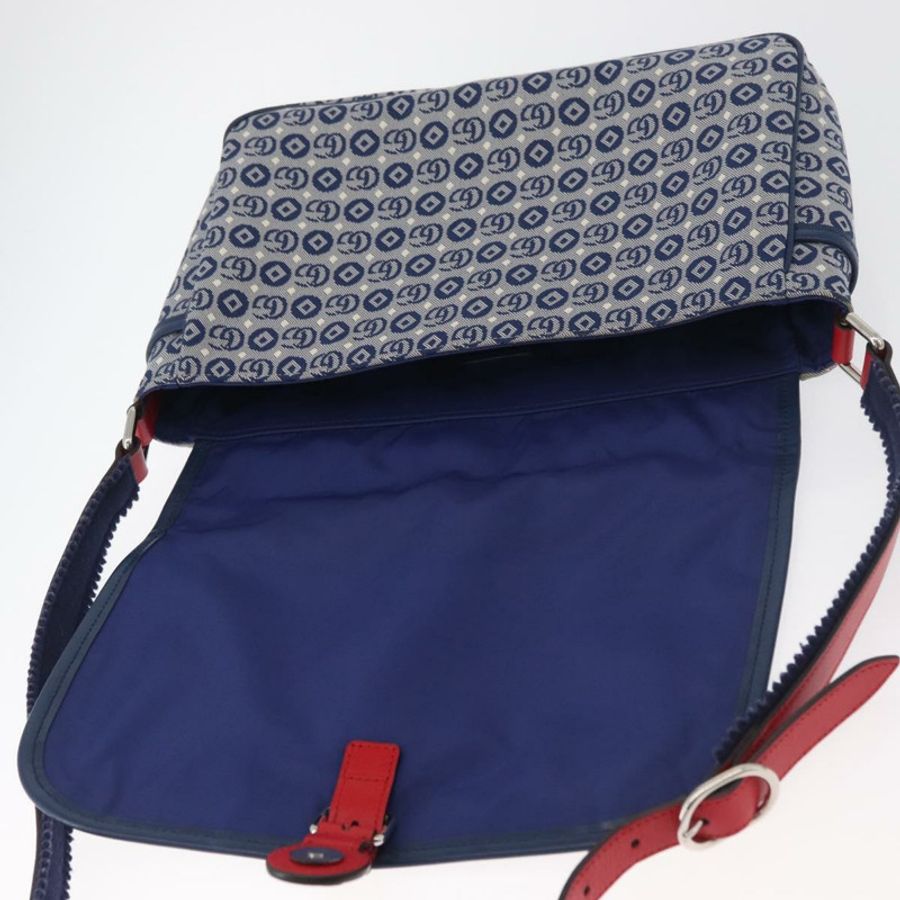 【日本直送】GUCCI 兒童肩背包 帆布 銀藍色 664143 正品 BA12815-17