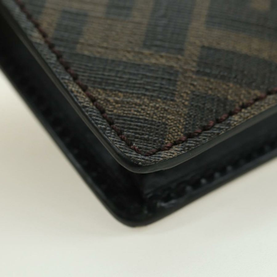 【日本直送】FENDI Zucca帆布水桶包纖薄單肩包 黑色棕色 正品 179706V-15