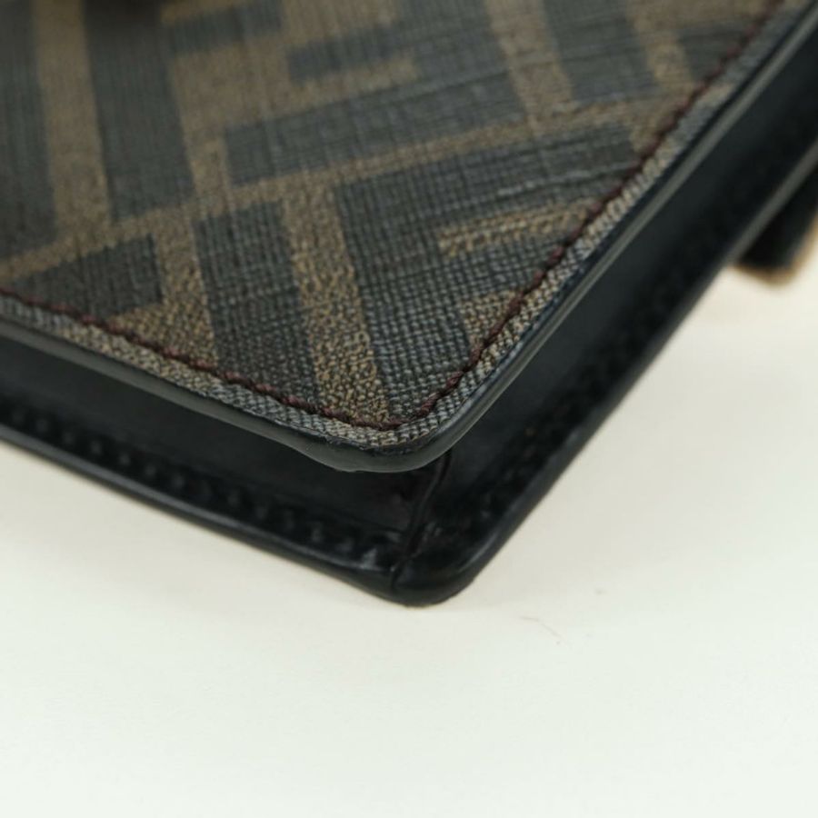 【日本直送】FENDI Zucca帆布水桶包纖薄單肩包 黑色棕色 正品 179706V-16
