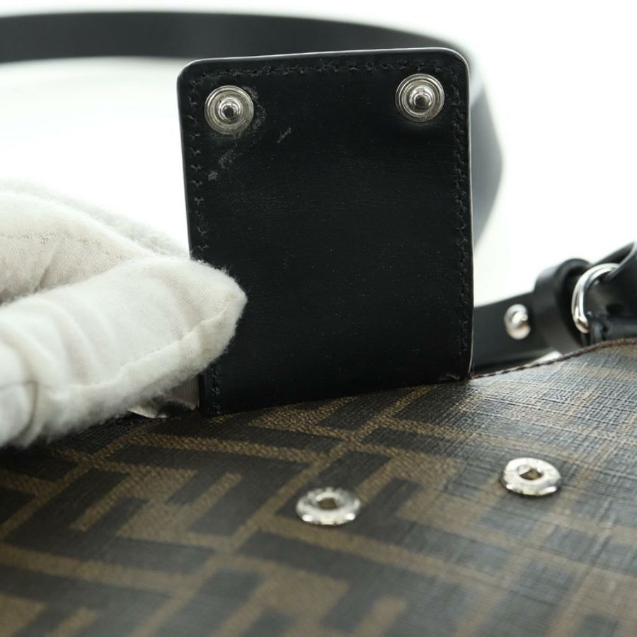 【日本直送】FENDI Zucca帆布水桶包纖薄單肩包 黑色棕色 正品 179706V-18