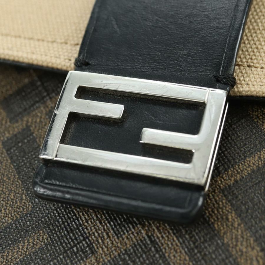 【日本直送】FENDI Zucca帆布水桶包纖薄單肩包 黑色棕色 正品 179706V-19