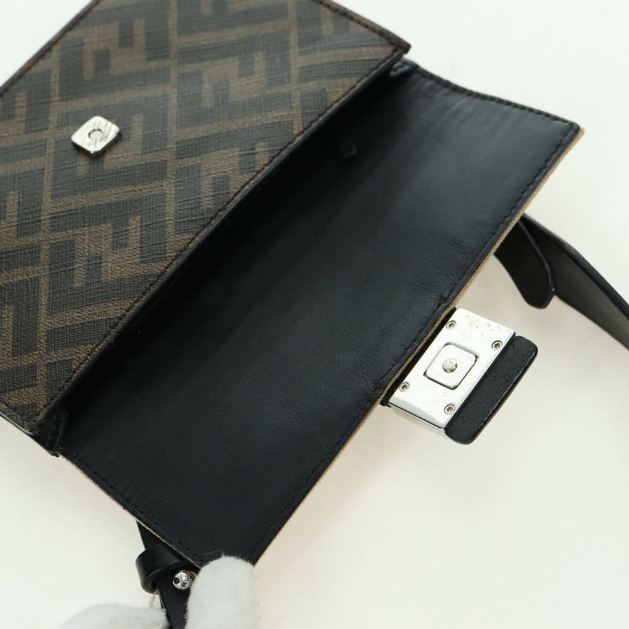 【日本直送】FENDI Zucca帆布水桶包纖薄單肩包 黑色棕色 正品 179706V-20