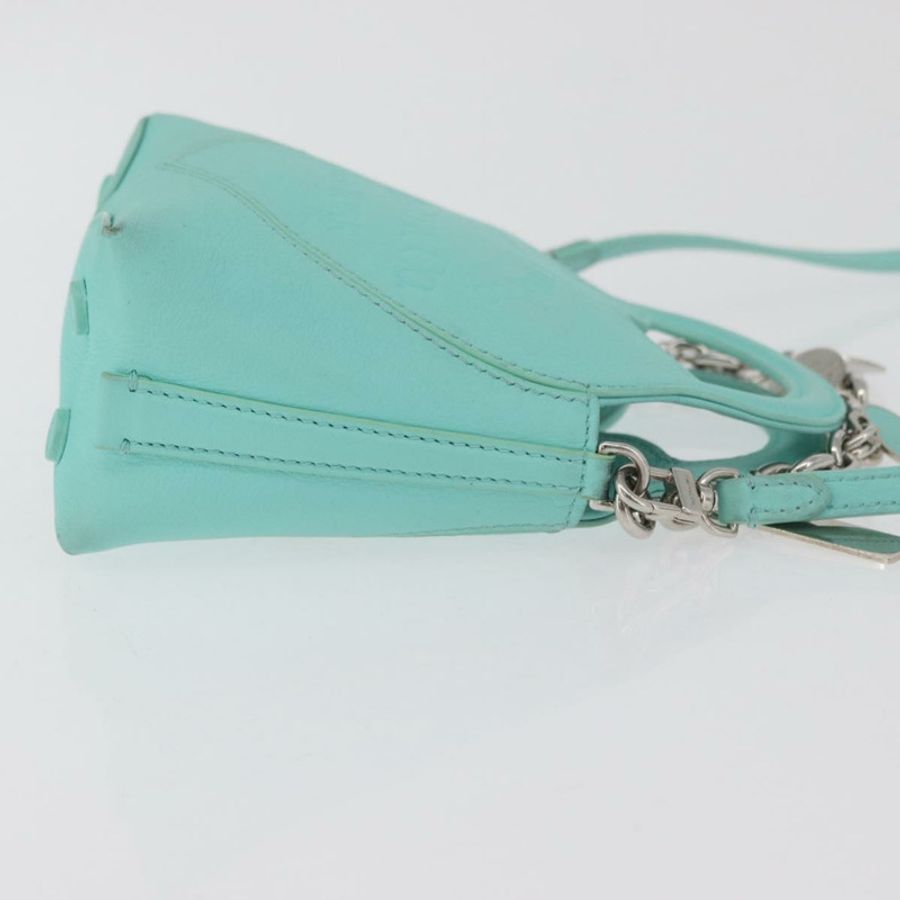 【日本直送】TIFFANY&Co.) Return To Charm 手提包,皮革材質,兩用,綠松石藍/銀色,正品,貨號 179961A-2