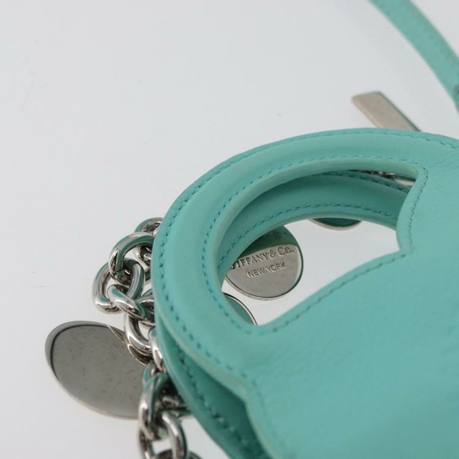 【日本直送】TIFFANY&Co.) Return To Charm 手提包,皮革材質,兩用,綠松石藍/銀色,正品,貨號 179961A-6