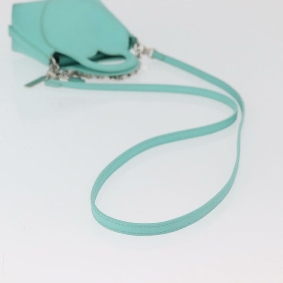 【日本直送】TIFFANY&Co.) Return To Charm 手提包,皮革材質,兩用,綠松石藍/銀色,正品,貨號 179961A-8