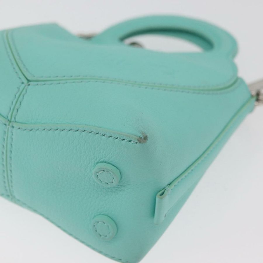 【日本直送】TIFFANY&Co.) Return To Charm 手提包,皮革材質,兩用,綠松石藍/銀色,正品,貨號 179961A-15