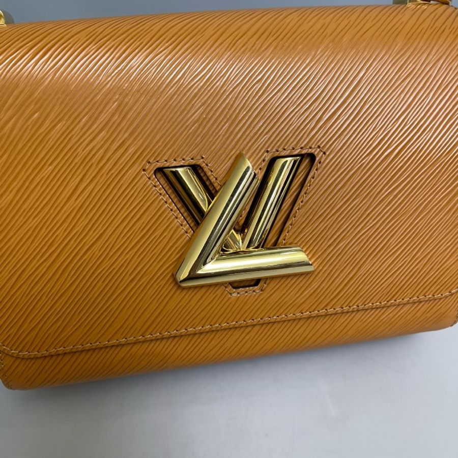 Louis Vuitton Twist中號刺繡寬肩帶焦糖色水紋波包-5
