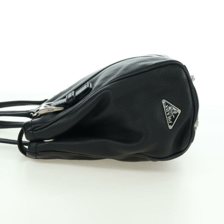 【日本直送】PRADA 托特包 皮革 黑色 銀色 正品 179445V-2
