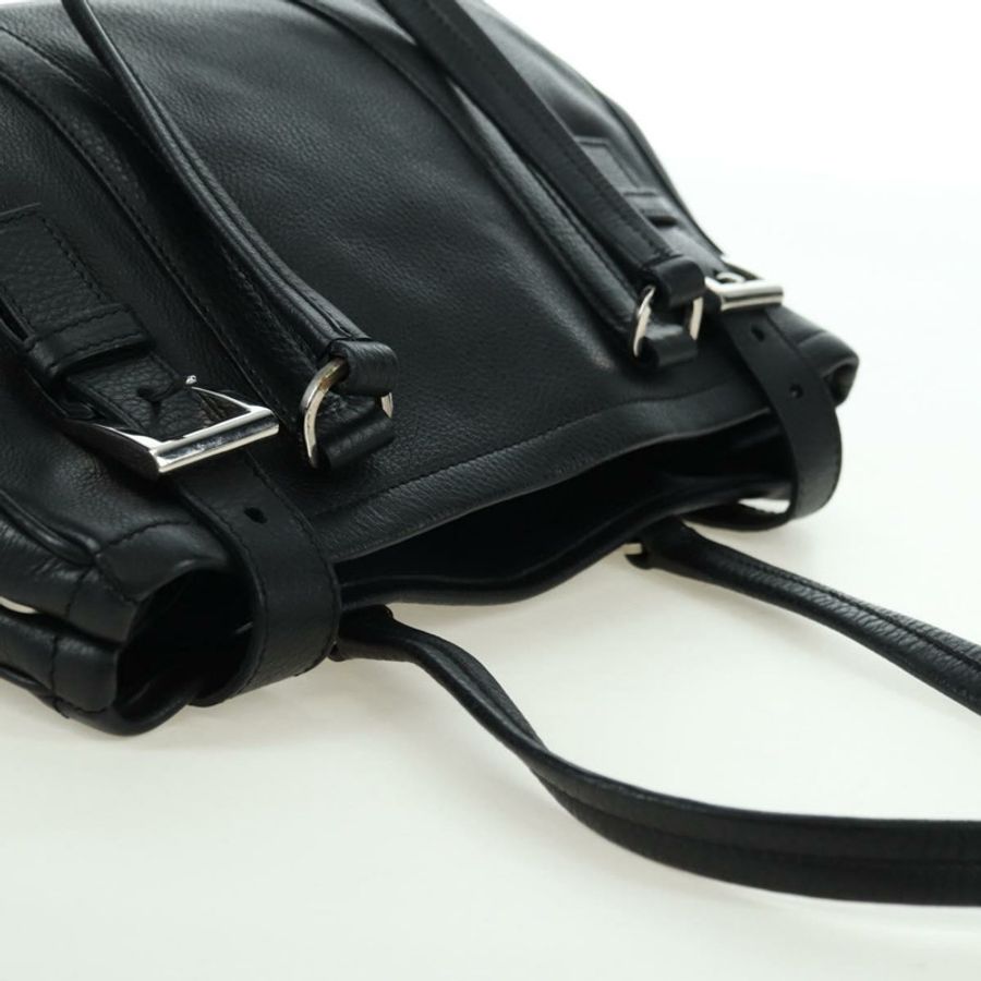 【日本直送】PRADA 托特包 皮革 黑色 銀色 正品 179445V-5