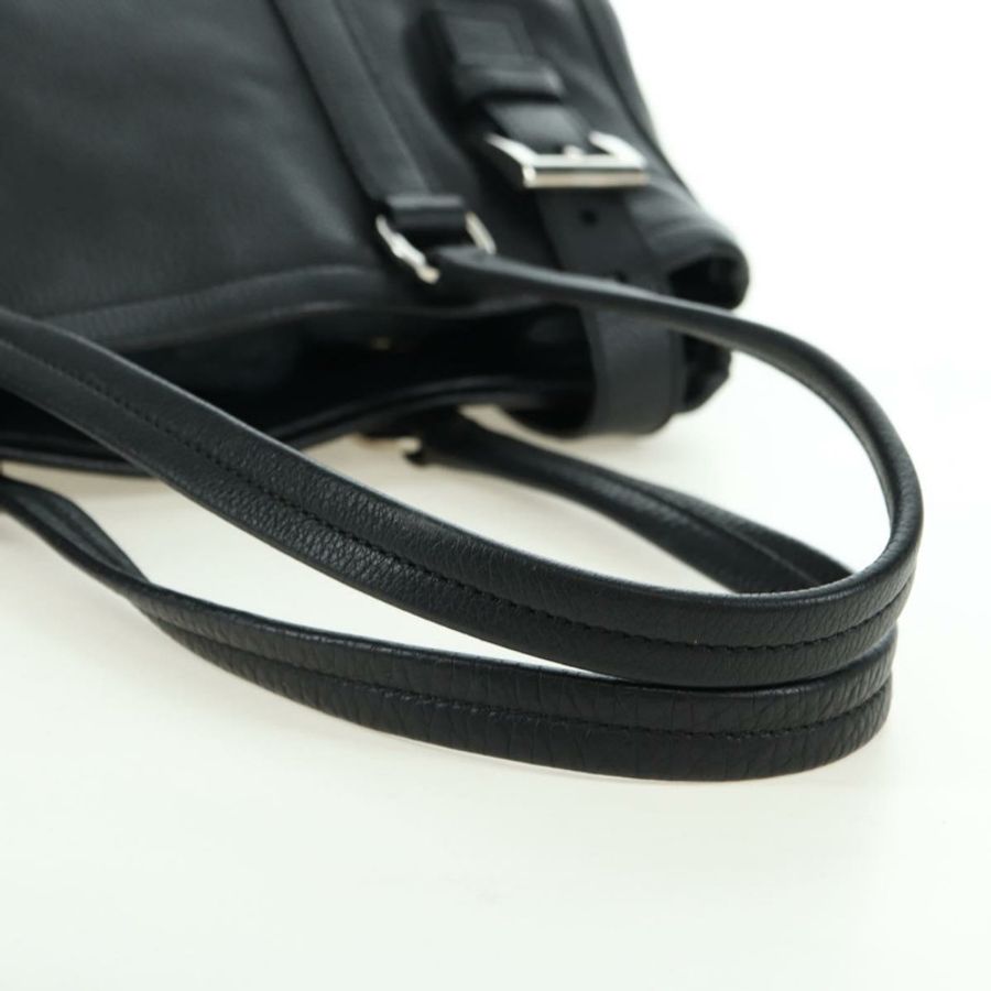 【日本直送】PRADA 托特包 皮革 黑色 銀色 正品 179445V-6