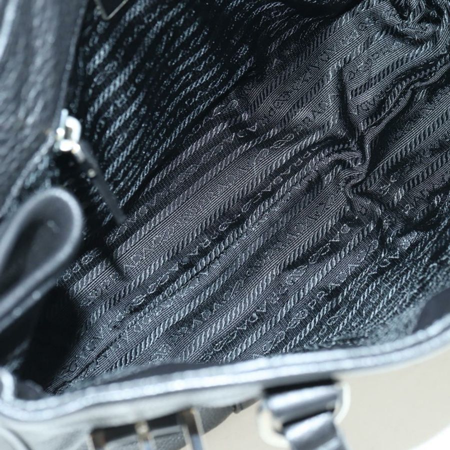 【日本直送】PRADA 托特包 皮革 黑色 銀色 正品 179445V-8