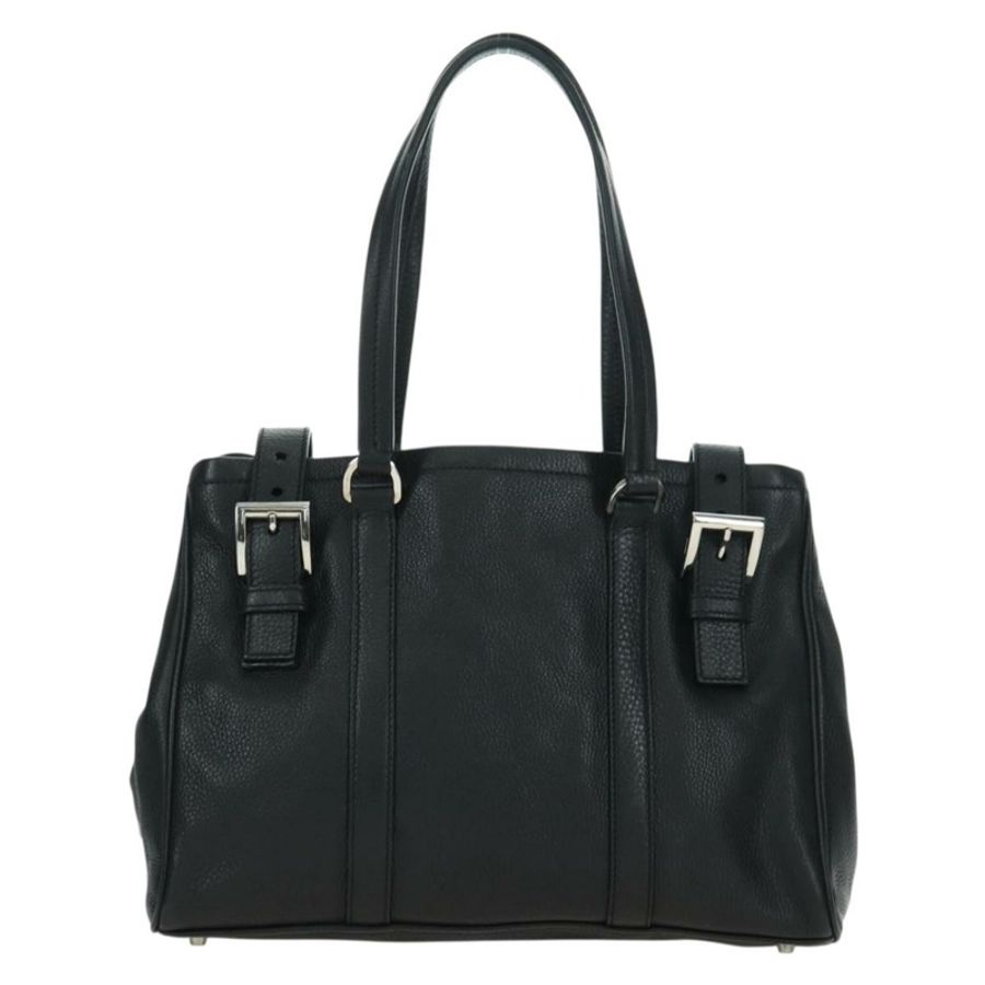 【日本直送】PRADA 托特包 皮革 黑色 銀色 正品 179445V-12
