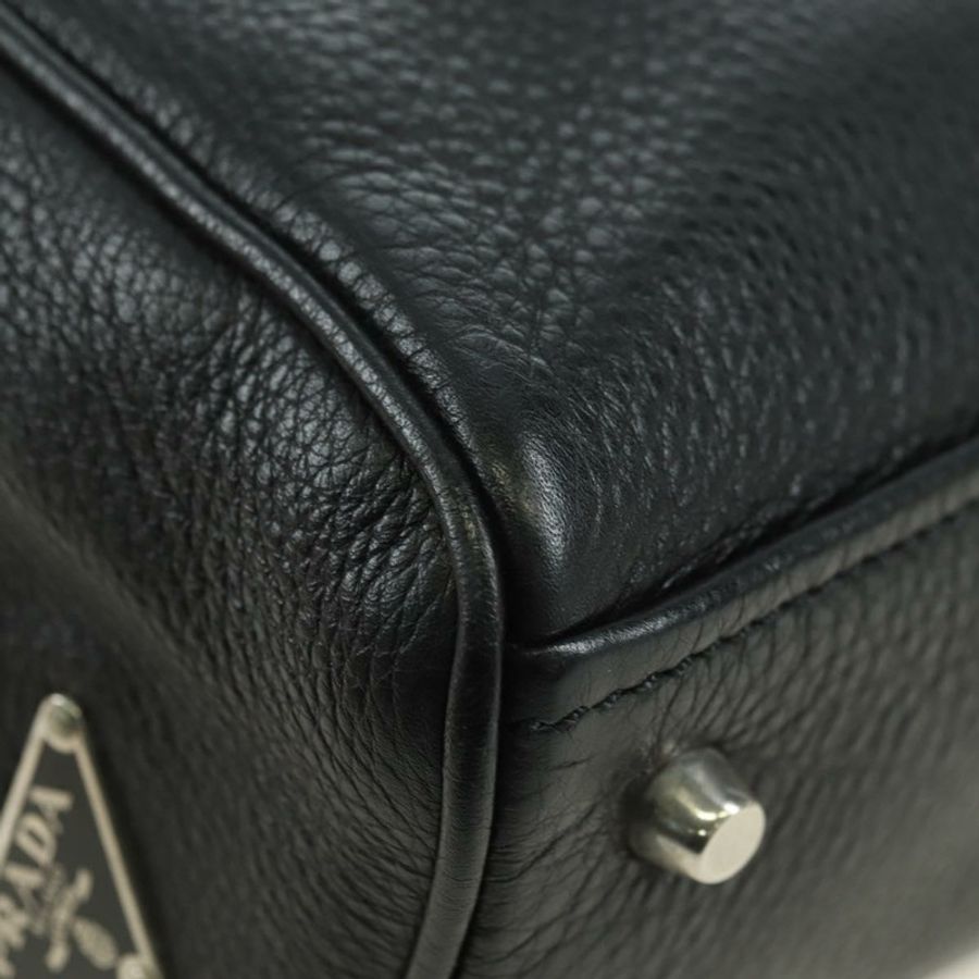 【日本直送】PRADA 托特包 皮革 黑色 銀色 正品 179445V-14