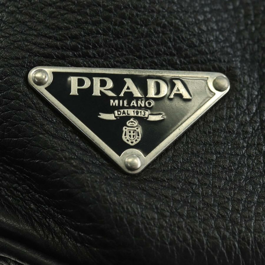 【日本直送】PRADA 托特包 皮革 黑色 銀色 正品 179445V-18