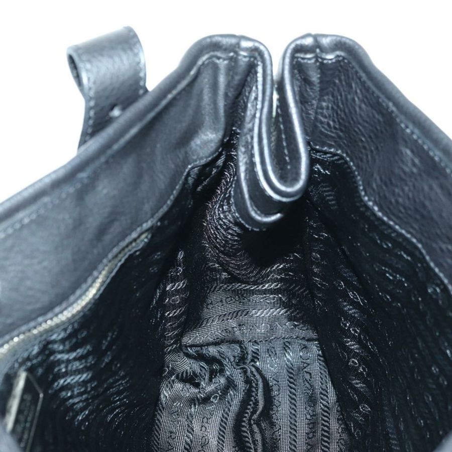 【日本直送】PRADA 托特包 皮革 黑色 銀色 正品 179445V-20
