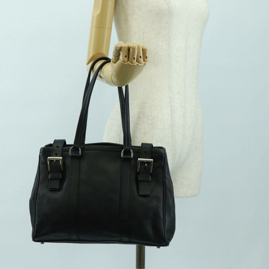 【日本直送】PRADA 托特包 皮革 黑色 銀色 正品 179445V-24