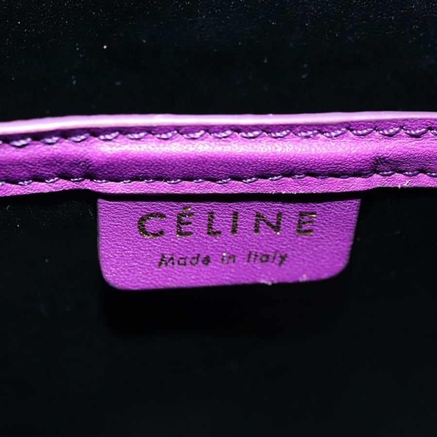【日本直送】CELINE Luggage Micro Shopper 手提包 皮革 2way 紫色金色 正品 179426SAV-21