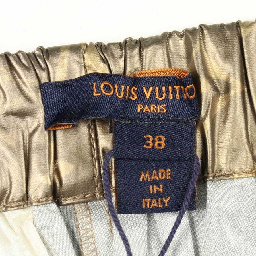 路易威登 Monogram 長褲 #38 RW211W HQO FKPA26 金色人造絲 女款 LV-2