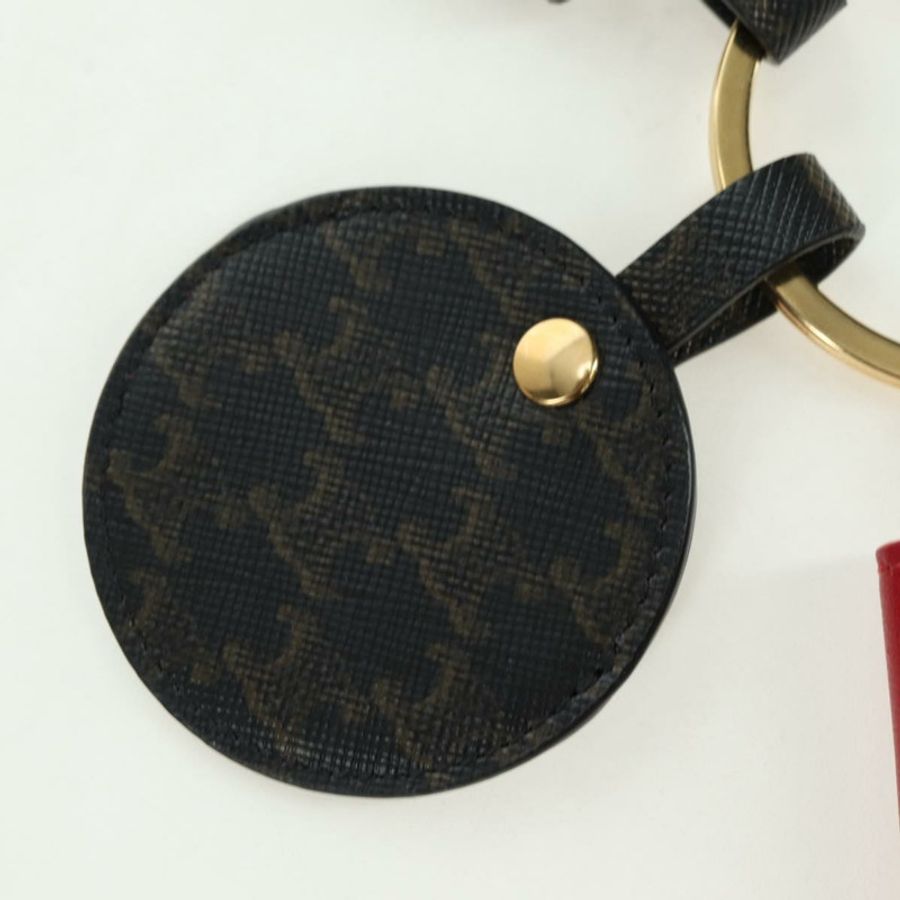 【日本直送】CELINE Macadam帆布Triomphe多功能鑰匙扣吊飾 PVC材質 黑色 紅色 正品 179883M-2
