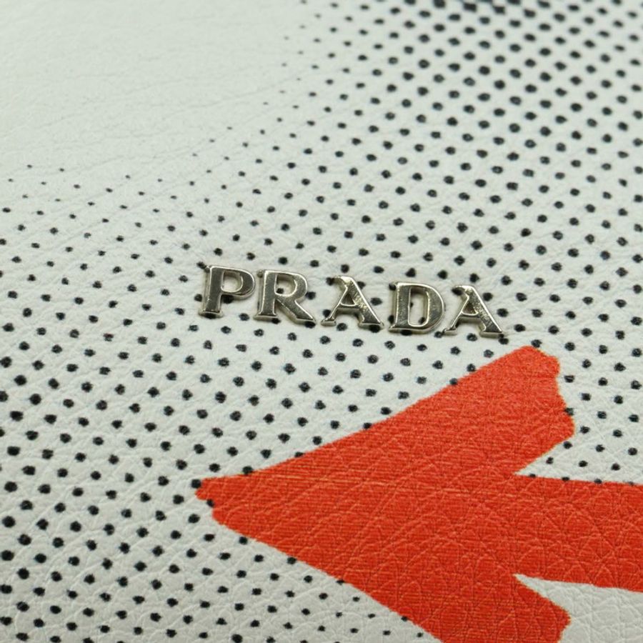 【日本直送】PRADA 運動鏈單肩包,皮革材質,白色銀色,正品編號 179797M-17