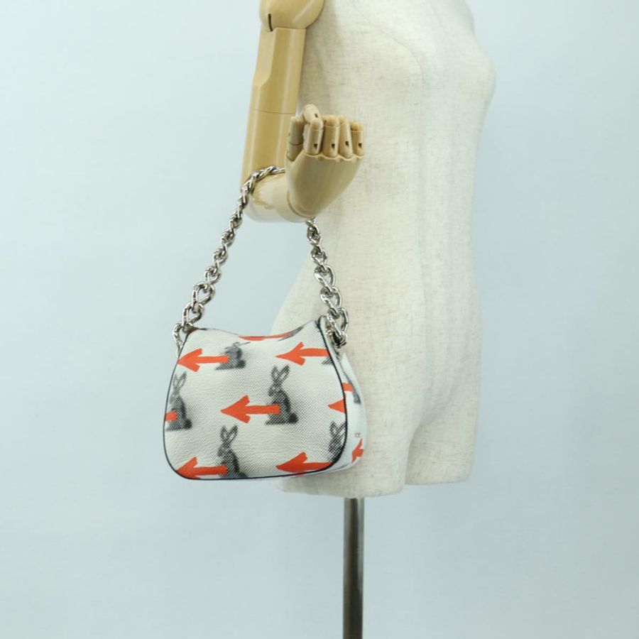【日本直送】PRADA 運動鏈單肩包,皮革材質,白色銀色,正品編號 179797M-23