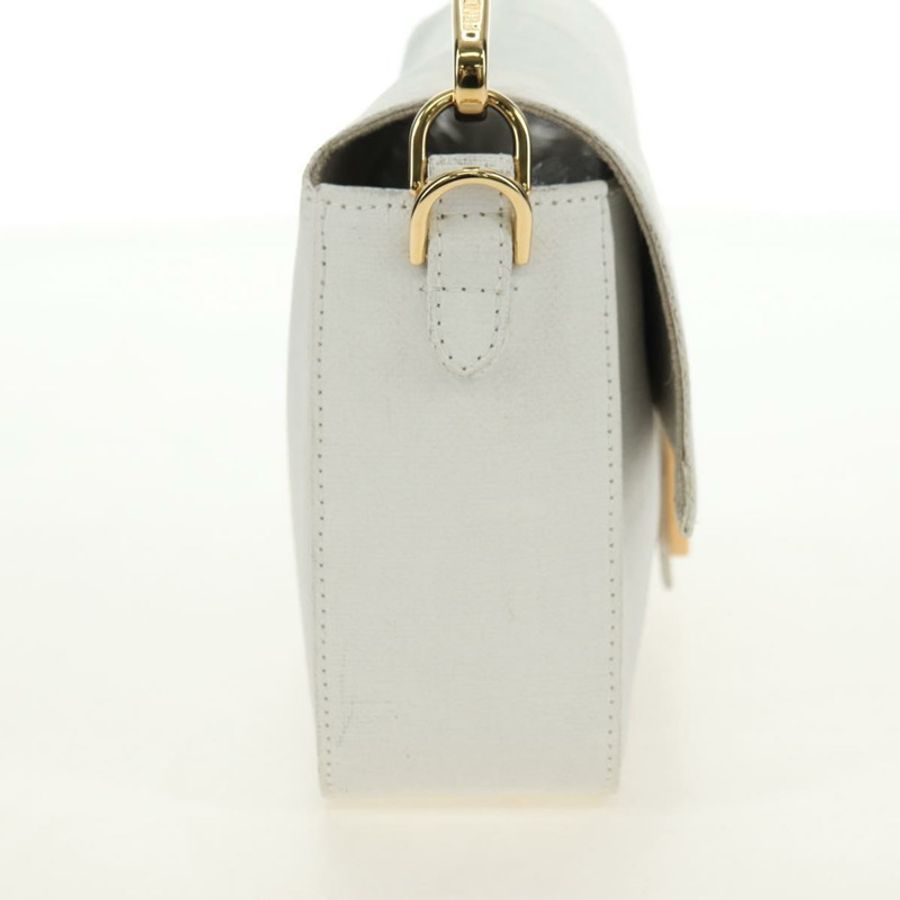 【日本直送】FENDI Drawing Mamma Baguette 肩背包 帆布 白色 金色 正品 176502SM-4