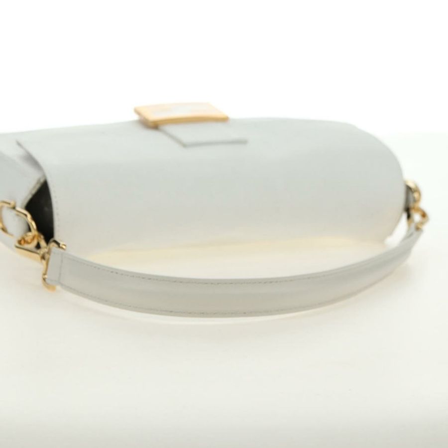 【日本直送】FENDI Drawing Mamma Baguette 肩背包 帆布 白色 金色 正品 176502SM-7