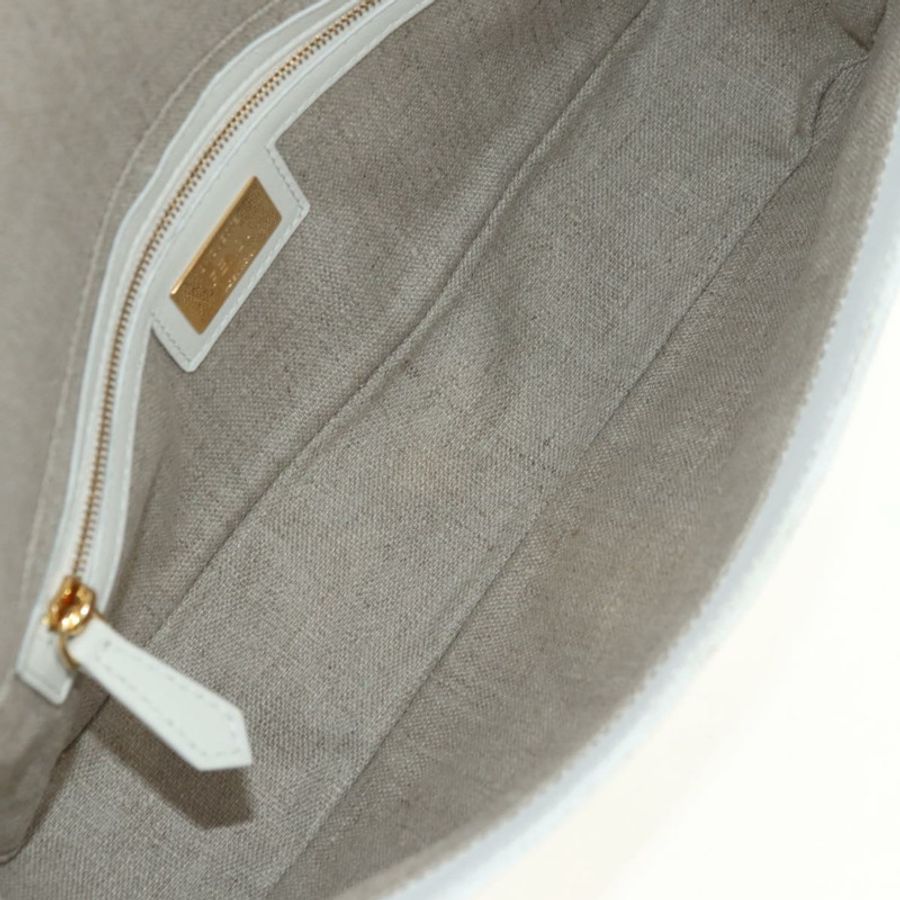【日本直送】FENDI Drawing Mamma Baguette 肩背包 帆布 白色 金色 正品 176502SM-9