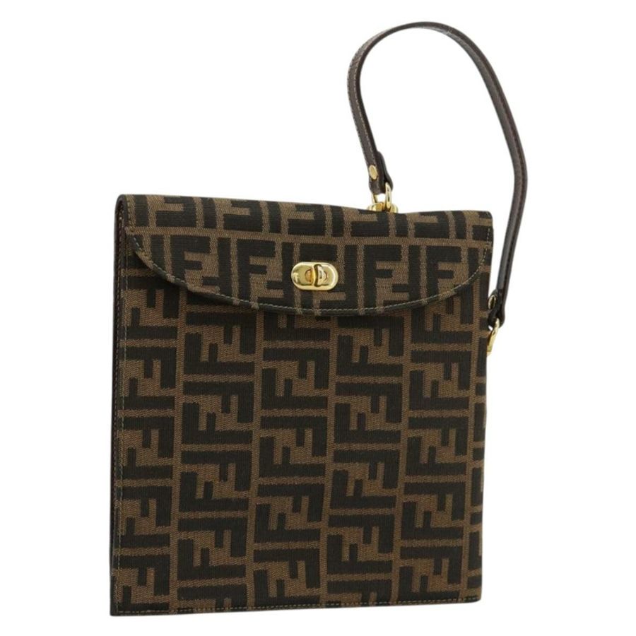 【日本直送】FENDI Zucca帆布手提包 黑色棕色 正品 180302A-0