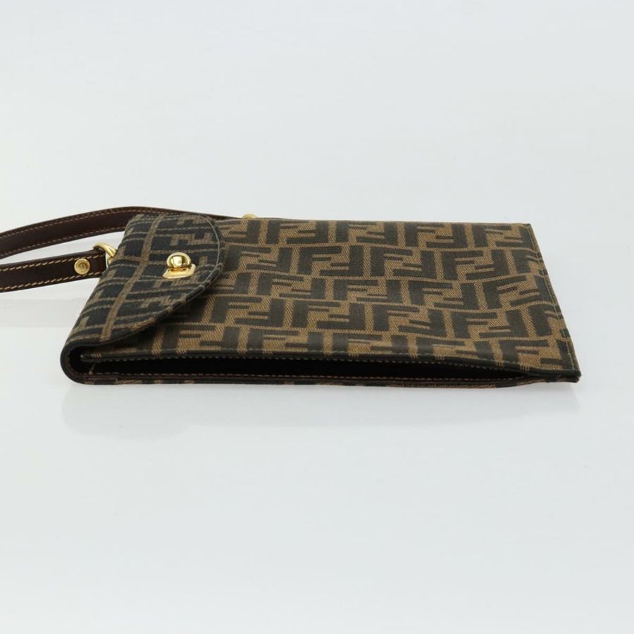 【日本直送】FENDI Zucca帆布手提包 黑色棕色 正品 180302A-3