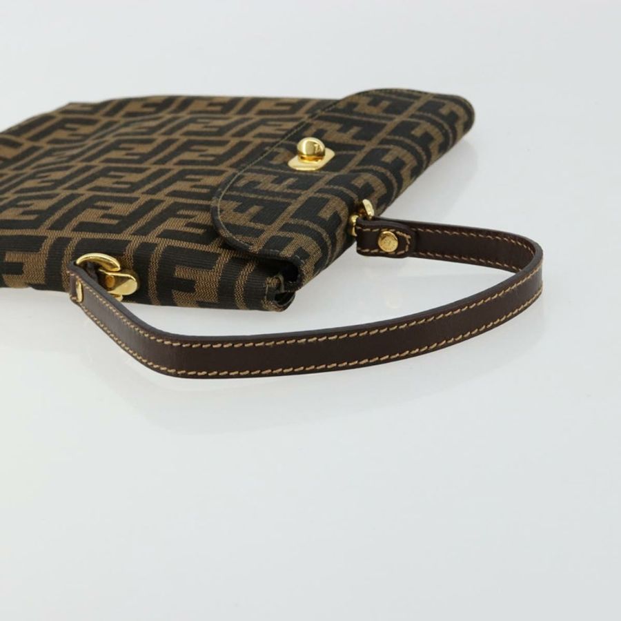 【日本直送】FENDI Zucca帆布手提包 黑色棕色 正品 180302A-6
