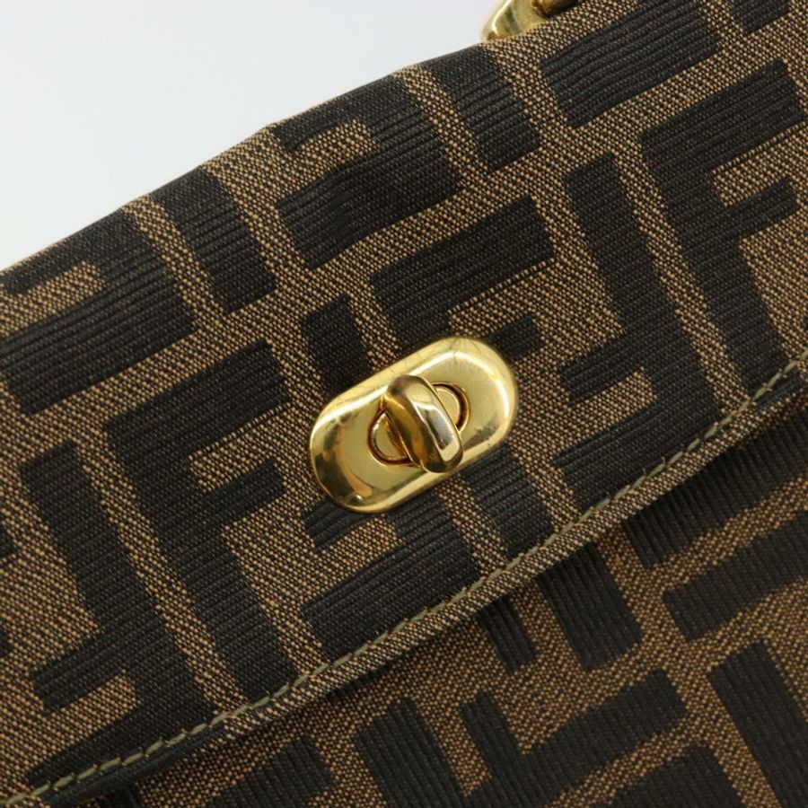 【日本直送】FENDI Zucca帆布手提包 黑色棕色 正品 180302A-16