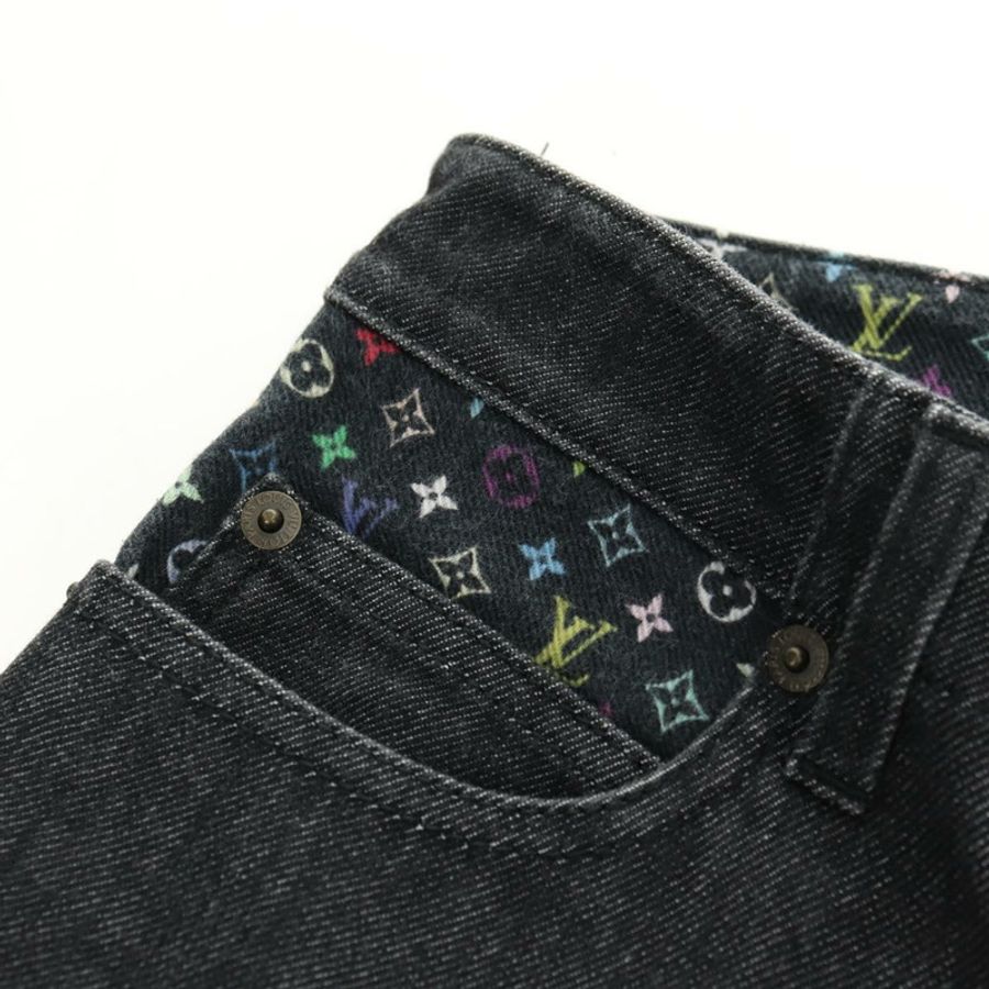 【日本直送】路易威登黑色多色牛仔褲 LV 正品 165311V-3