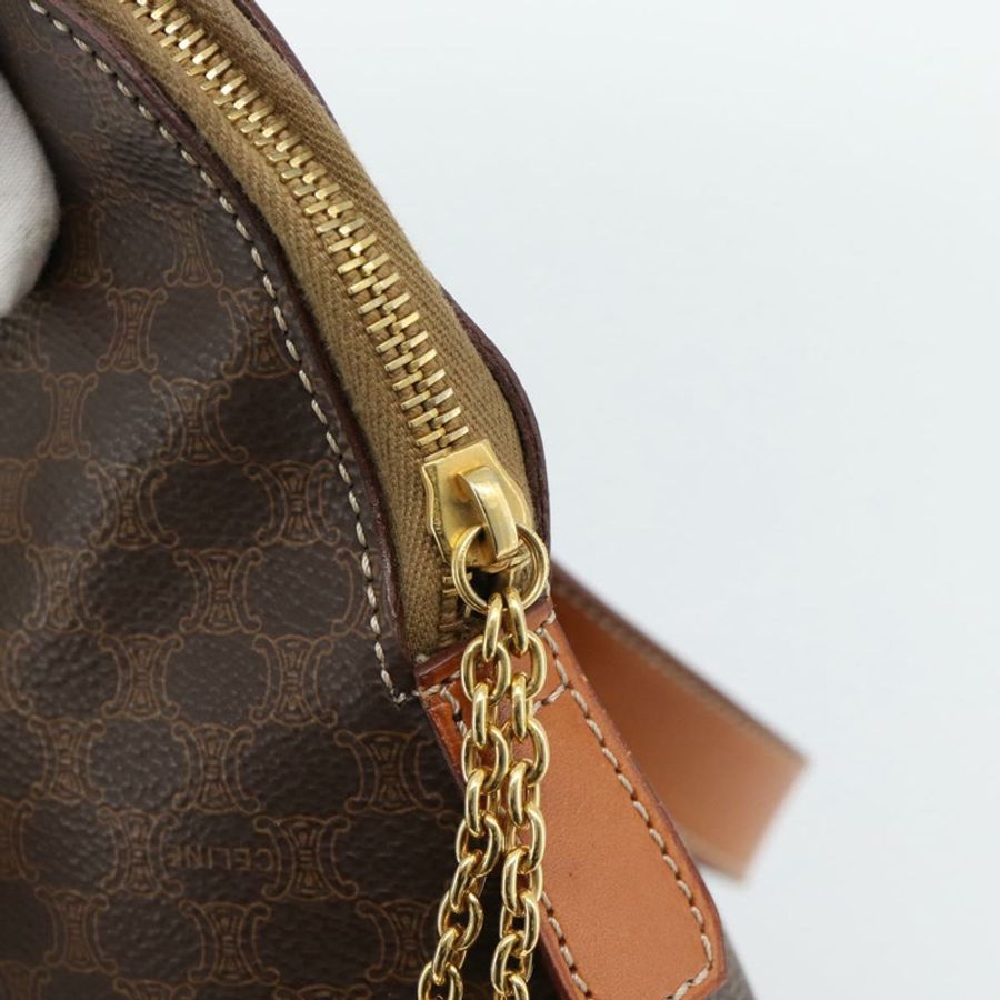 【日本直送】CELINE Macadam帆布手提包 PVC皮革 2way Brown Gold Auth 180489A-9