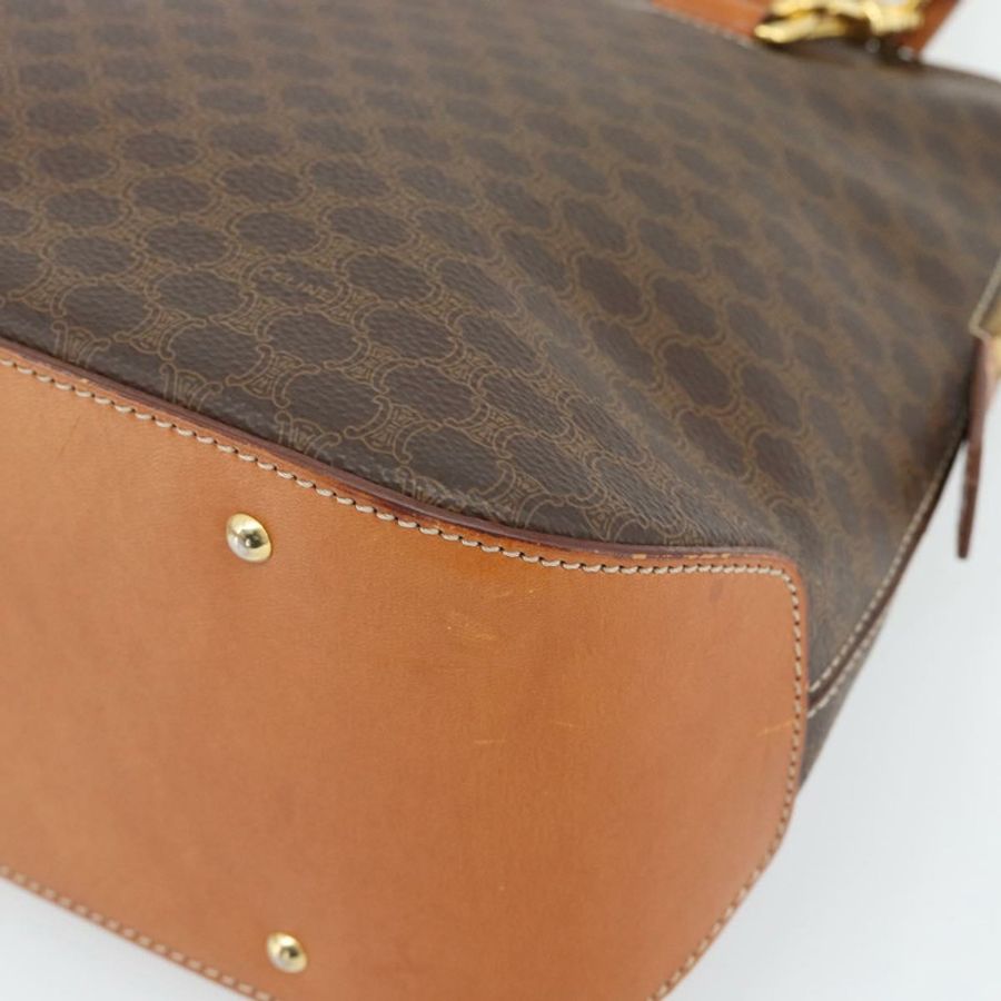 【日本直送】CELINE Macadam帆布手提包 PVC皮革 2way Brown Gold Auth 180489A-14